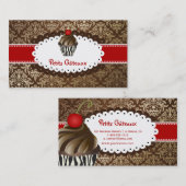 PixDezines elegante chocolade wervelt cupcake Visitekaartje (Voorkant / Achterkant)
