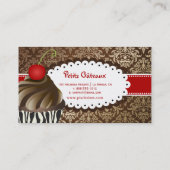 PixDezines elegante chocolade wervelt cupcake Visitekaartje (Achterkant)