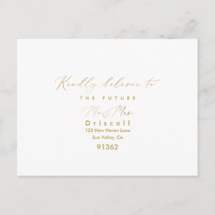 PixDezines Elegante Gouden Calligraphy RSVP met Ma Uitnodiging Briefkaart