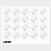 PixDezines Elegante H2 Blauwe Rozen Bedankt Ronde Sticker (Vel)