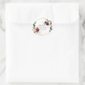 PixDezines Elegante H2 Burgundy Blush Navy Bloemen Ronde Sticker (Tas)