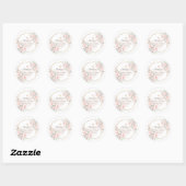 PixDezines Elegante H2 Stofrozen Rozen Bedankt Ronde Sticker (Vel)