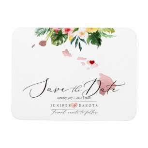 PixDezines Elegante Hawaïaanse kaart Save the Date Magneet