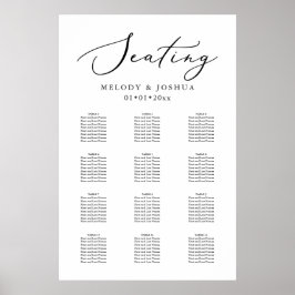 PixDezines Elegante Kalligrafie, Zitplaatsenkaart Poster