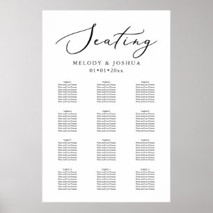 PixDezines Elegante Kalligrafie, Zitplaatskaart Poster