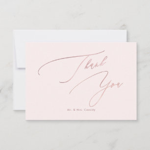 PixDezines Elegante Luxe Calligraphy Rose Goud Bedankkaart