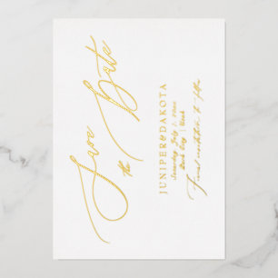 PixDezines Elegante Luxe Calligraphy Save the Date Folie Uitnodiging