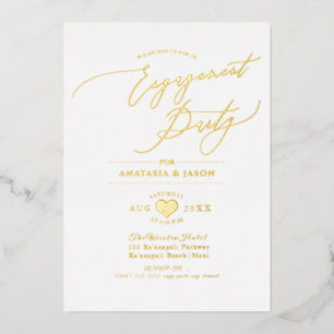 PixDezines Elegante Luxe Calligraphy Verlovingsfee Folie Uitnodiging