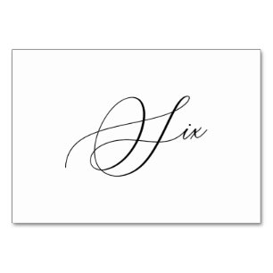 PixDezines Elegante Romantische Calligrafie Zes 6 Kaart