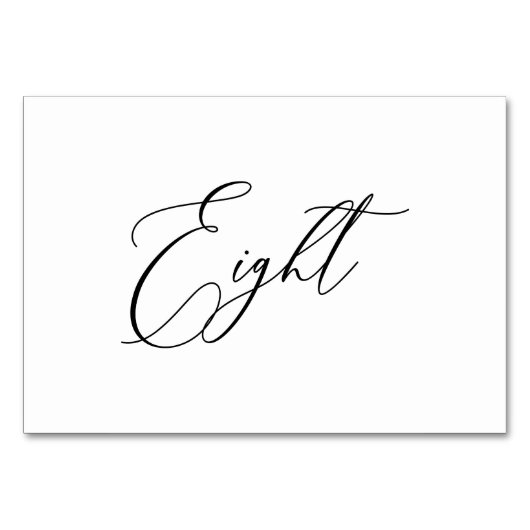 PixDezines Elegante Romantische Kalligrafie Acht 8 Kaart (Achterkant)