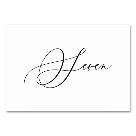 PixDezines Elegante Romantische Kalligrafie Zeven Kaart (Voorkant)