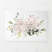 PixDezines Elegante Roze Eucalyptus Drieluik Uitnodiging (Cover)