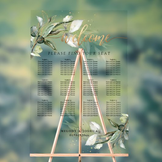 PixDezines Elegante Rustieke Eucalyptus Zitkaart Acryl Bord (Neutraal)