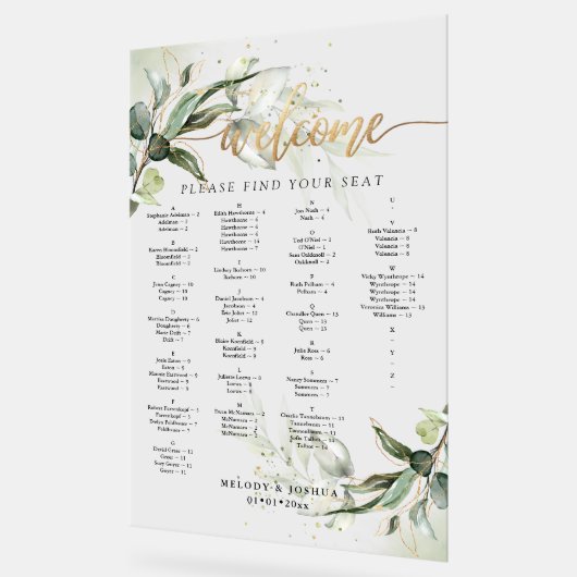 PixDezines Elegante Rustieke Eucalyptus Zitkaart Acryl Bord (Hoek)