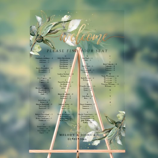 PixDezines Elegante Rustieke Eucalyptus Zitkaart Acryl Bord (Neutraal)