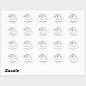 PixDezines Elegante Waterverf Groene Eucalyptus  Ronde Sticker (Vel)