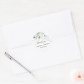 PixDezines Elegante Waterverf Groene Eucalyptus  Ronde Sticker (Envelop)