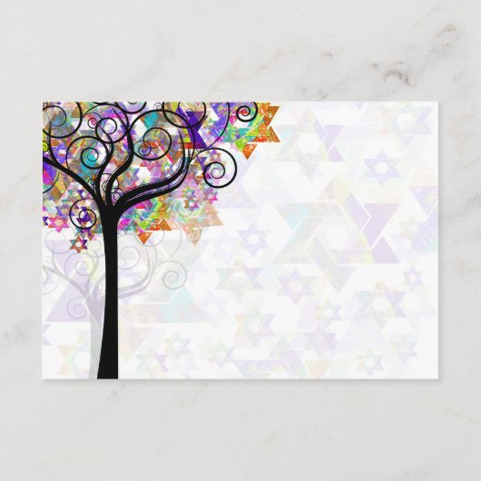 PixDezines Enclosures Tree of Life Bat Mitzvah Informatiekaartje (Achterkant)