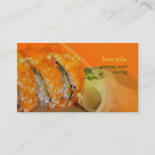 PixDezines Encrusted Masago Sushi Visitekaartje (Voorkant)