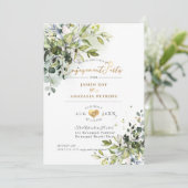 PixDezines Engagement Party Blue Gum Eucalyptus Kaart (Staand voorkant)