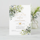 PixDezines Engagement Party Blue Gum Eucalyptus Kaart (Staand voorkant)