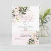 PixDezines Engagement Party Blush Gum Eucalyptus Kaart (Staand voorkant)