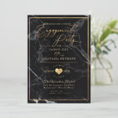 PixDezines Engagement Party Marble/Faux Gold Kaart (Staand voorkant)