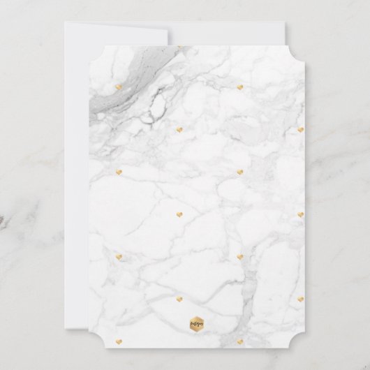 PixDezines Engagement Party Marble/Faux Gold Kaart (Achterkant)