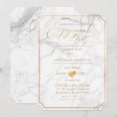 PixDezines Engagement Party Marble/Faux Gold Kaart (Voorkant / Achterkant)