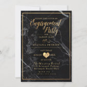 PixDezines Engagement Party Marble/Faux Gold Kaart (Voorkant)