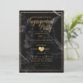 PixDezines Engagement Party Marble/Faux Gold Kaart (Staand voorkant)