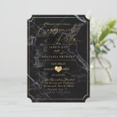 PixDezines Engagement Party Marble/Faux Gold Kaart (Staand voorkant)