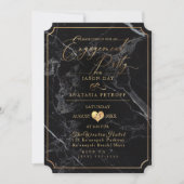 PixDezines Engagement Party Marble/Faux Gold Kaart (Voorkant)