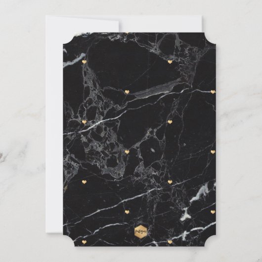 PixDezines Engagement Party Marble/Faux Gold Kaart (Achterkant)