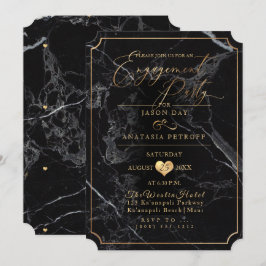 PixDezines Engagement Party Marble/Faux Gold Kaart