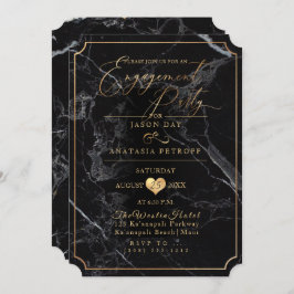 PixDezines Engagement Party Marble/Faux Gold Kaart