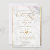PixDezines Engagement Party Marble/Faux Gold Kaart (Voorkant)