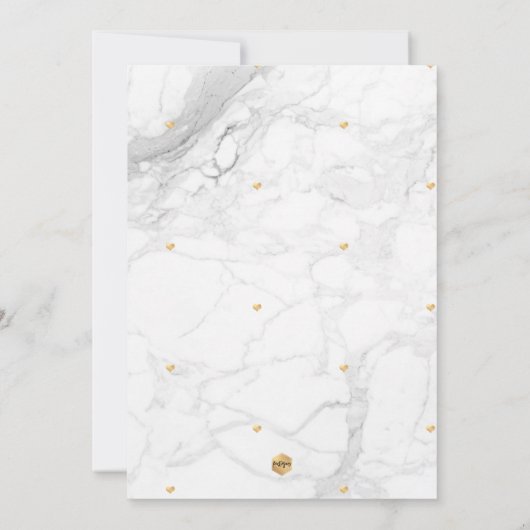 PixDezines Engagement Party Marble/Faux Gold Kaart (Achterkant)