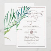 PixDezines Engagement Party Palm Fronds+Honingraat Kaart (Voorkant / Achterkant)