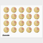 PixDezines esdoorn/roze Ronde Sticker (Vel)