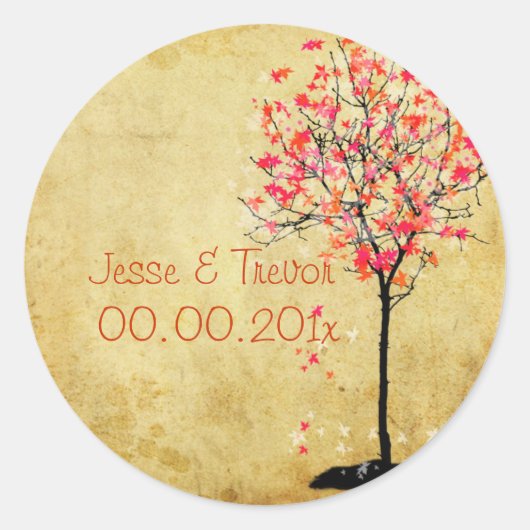 PixDezines esdoorn/roze Ronde Sticker (Voorkant)