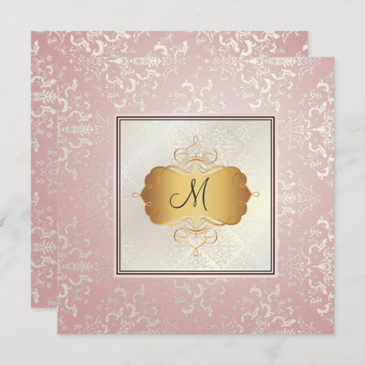 PixDezines Étienne Damask Kaart (Voorkant / Achterkant)