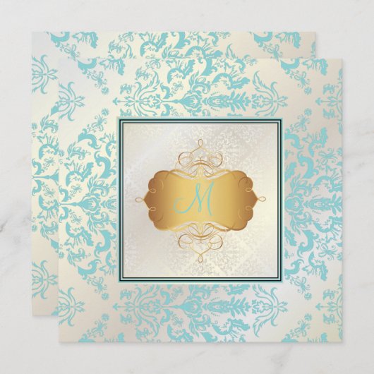 PixDezines Étienne Damask Kaart (Voorkant / Achterkant)