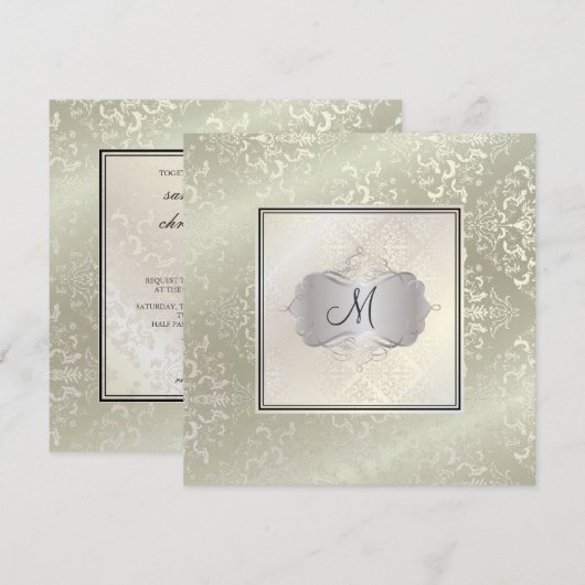 PixDezines Étienne Damask Kaart (Voorkant / Achterkant)