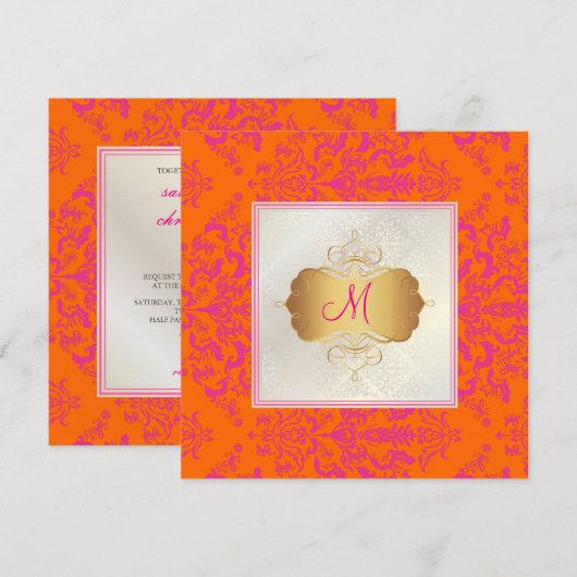 PixDezines Étienne Damask Kaart (Voorkant / Achterkant)