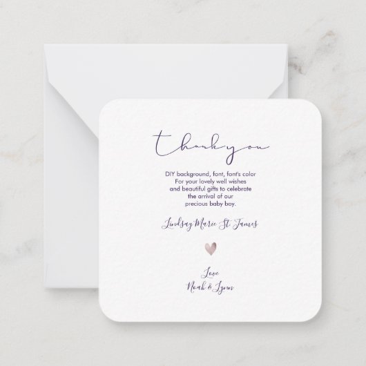 PixDezines Eucalyptus Baby shower Dank u Notitiekaartje (Achterkant)