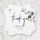 PixDezines Eucalyptus Dank u het Manuscript van de Bedankjes Labels (Voorkant)