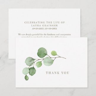 PixDezines Eucalyptus rouwkaarten met dankbetuigin Kaart