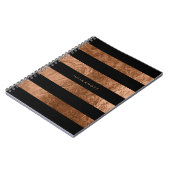 PixDezines faux bladkoper/zwarte strepen Notitieboek (Linkerzijde)