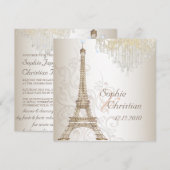 PixDezines Faux Bronze Eiffeltoren/Luhandelier Kaart (Voorkant / Achterkant)